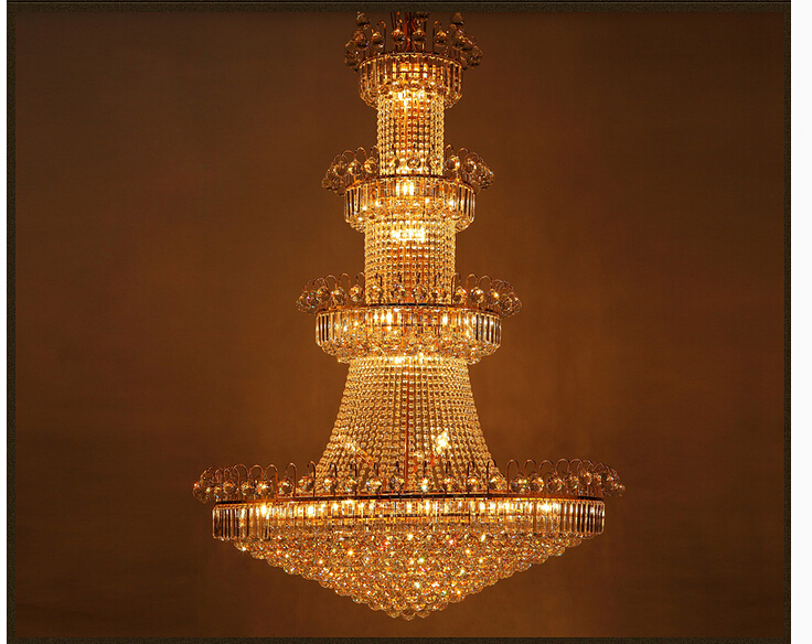 2016 goldtraditional big crystal chandelier pendant lamp 42l e14 led empire el chandelier ac guaranteed