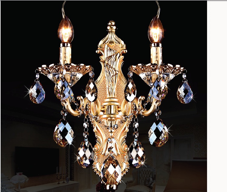 2016 new arrival wall crystal lamp for bathroom golden contemporary wall light luxurious sconce light wall lights wall fixture