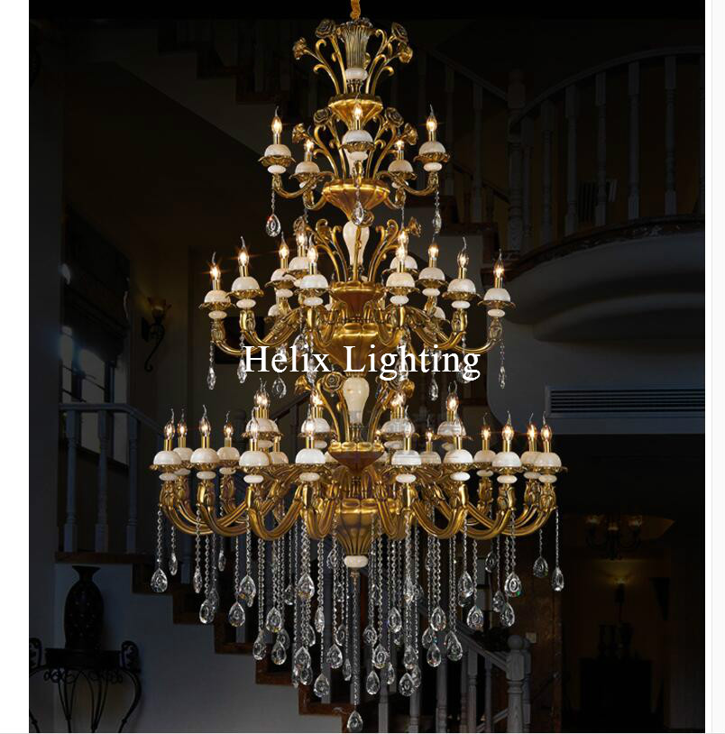 2017 new arrival chandelier d1500mm el project villa chandelier lamp 44 lights luxury crystal chandelier led ac lighting