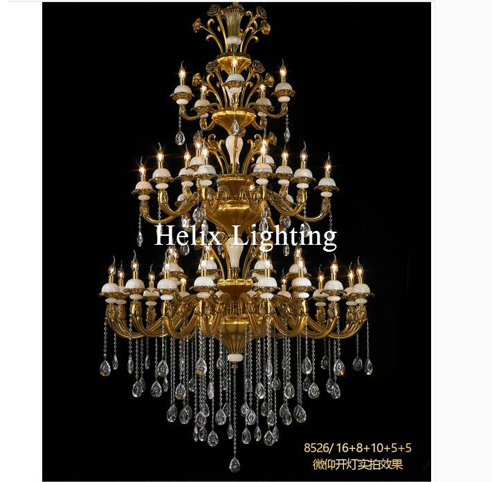 2017 new arrival chandelier d1500mm el project villa chandelier lamp 44 lights luxury crystal chandelier led ac lighting