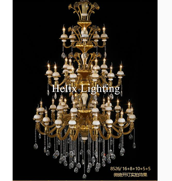 2017 new arrival chandelier d1500mm el project villa chandelier lamp 44 lights luxury crystal chandelier led ac lighting