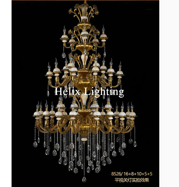 2017 new arrival chandelier d1500mm el project villa chandelier lamp 44 lights luxury crystal chandelier led ac lighting