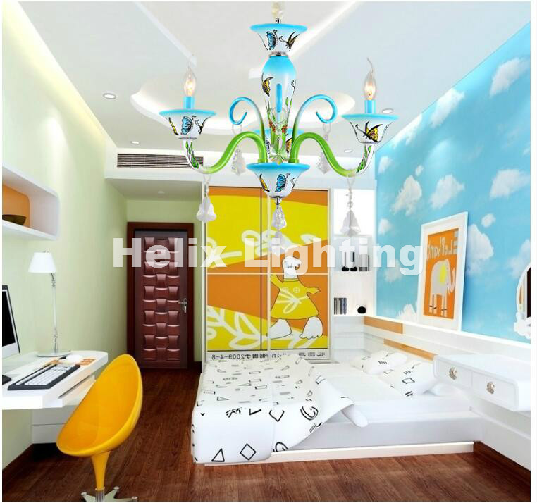 2017 new arrival multi-colored chandelier restaurant bedroom e14 led european-style chandelier shopping mall children lighting