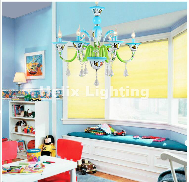 2017 new arrival multi-colored chandelier restaurant bedroom e14 led european-style chandelier shopping mall children lighting