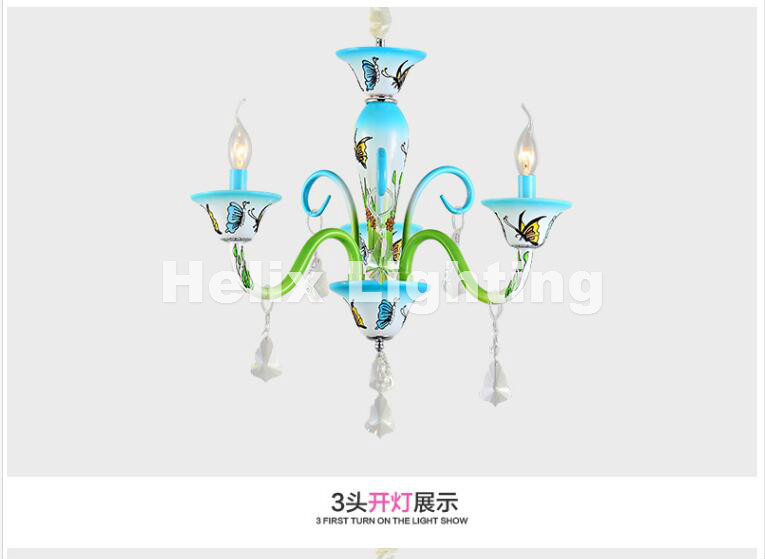 2017 new arrival multi-colored chandelier restaurant bedroom e14 led european-style chandelier shopping mall children lighting