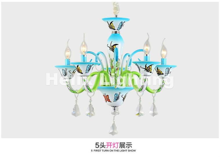 2017 new arrival multi-colored chandelier restaurant bedroom e14 led european-style chandelier shopping mall children lighting