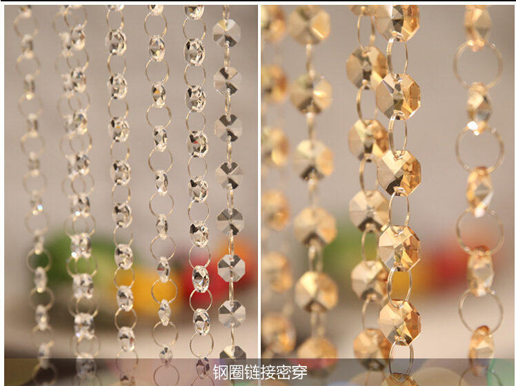 20m/lot 1.2m per pc champagne crystal beads curtain,wedding trimming curtain, diy beads curtain for home decoration