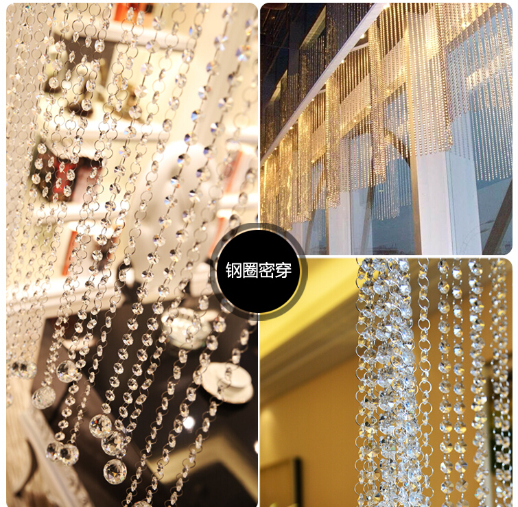 20m/lot 1.2m per pc champagne crystal beads curtain,wedding trimming curtain, diy beads curtain for home decoration