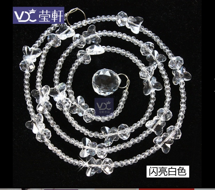 20pieces/lot 1meter diy k9 crystal octagon beads chain butterfly shaped wedding chandelier chain+metal connector