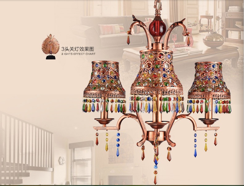 3 heads colorful pendant different design bohemian style pendant lamps for restaurant lamp cafe lights