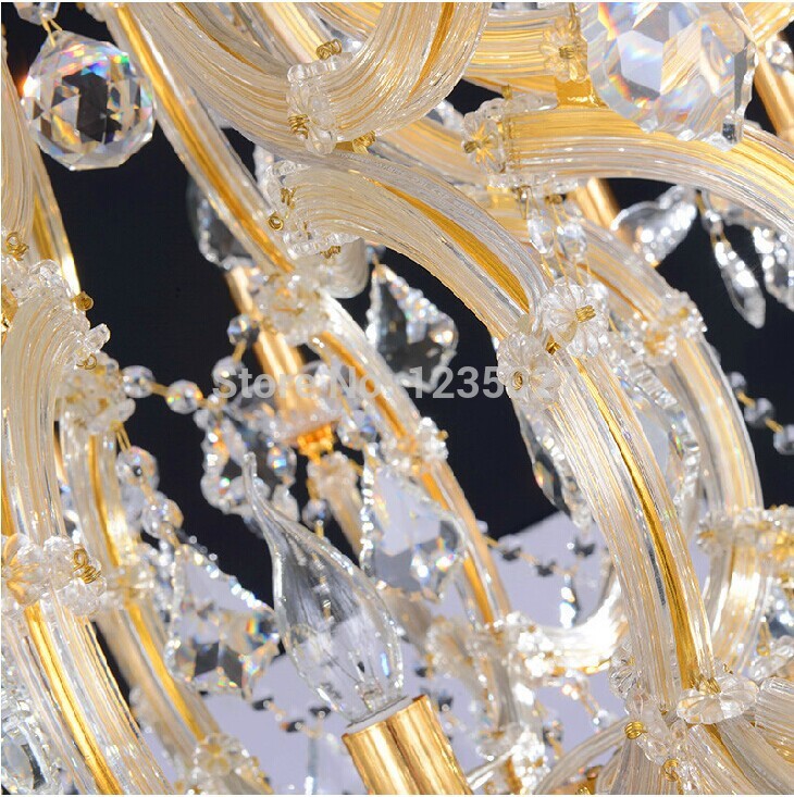 30 heads el chandelier lighting top k9 crystal chandeliers crystal lamp golden crystal chandelier