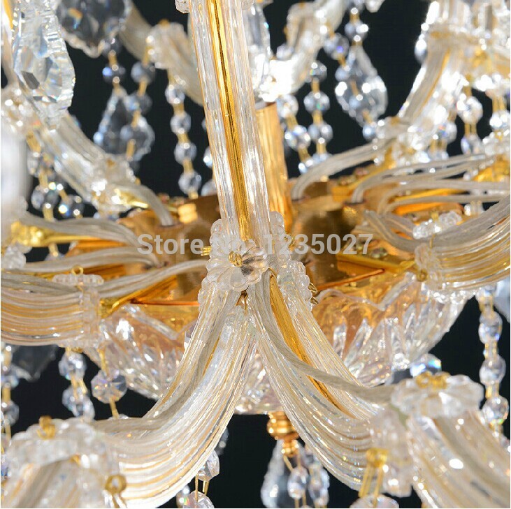 30 heads el chandelier lighting top k9 crystal chandeliers crystal lamp golden crystal chandelier