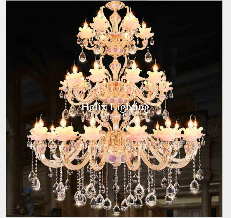 32l d140cm crystal chandelier lamp living room lamp el lamp restaurant lamp led zinc alloy crystal chandelier