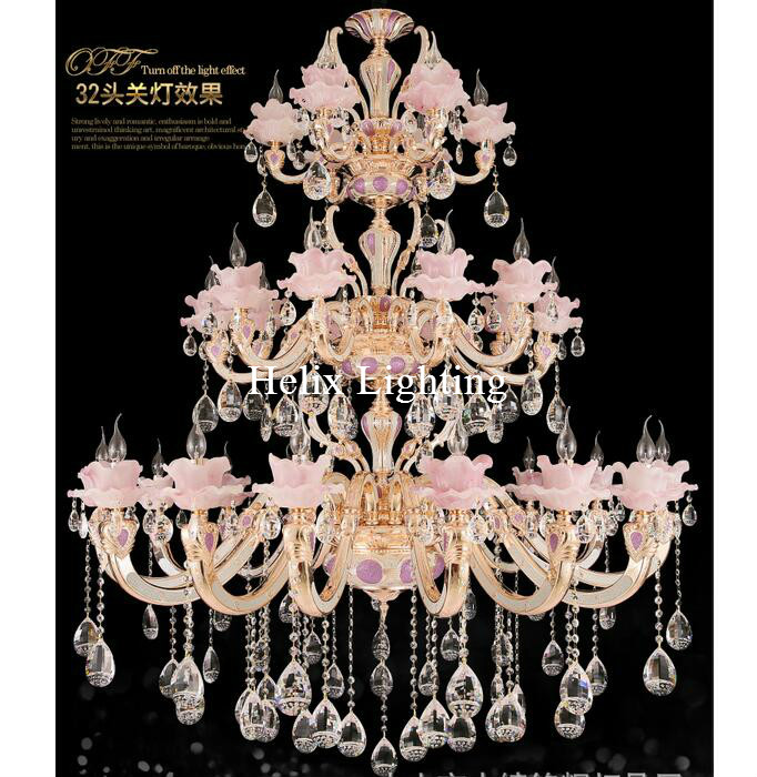 32l d140cm crystal chandelier lamp living room lamp el lamp restaurant lamp led zinc alloy crystal chandelier