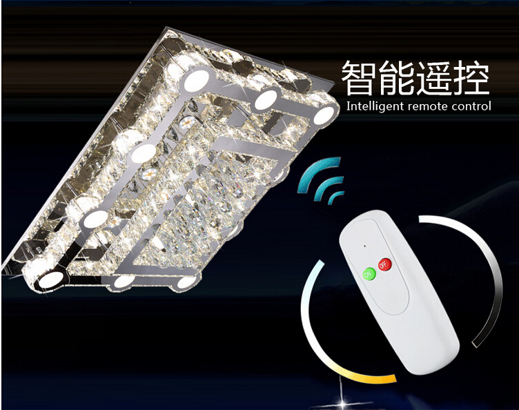 600mm remote control led stainless steel crystal design clear crystal led ceiling light led ceiling lamps ac guaranteed