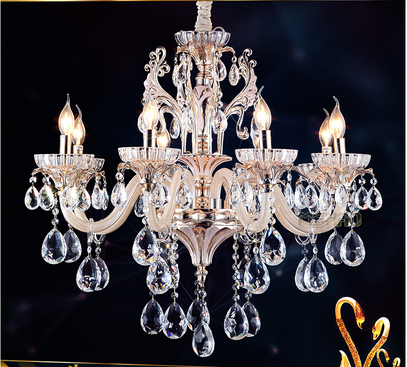 6l/8l/15l heads led lamps factory whole crystal chandelier modern gold crystal chandelier ac guaranteed