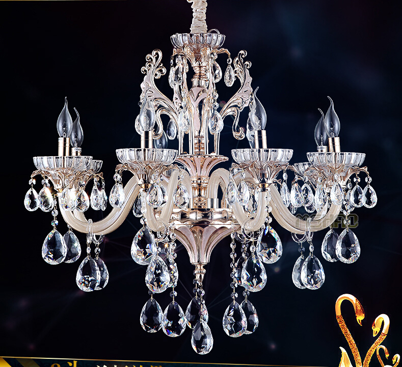 6l/8l/15l heads led lamps factory whole crystal chandelier modern gold crystal chandelier ac guaranteed