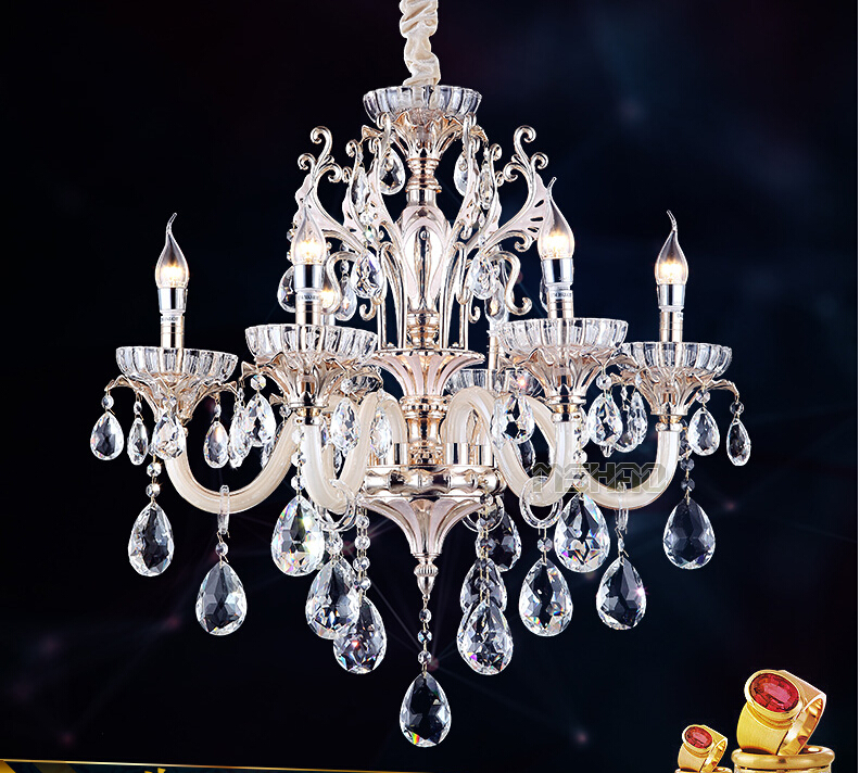 6l/8l/15l heads led lamps factory whole crystal chandelier modern gold crystal chandelier ac guaranteed