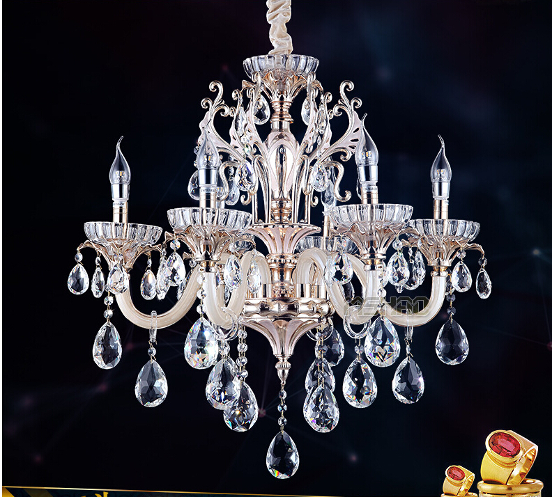 6l/8l/15l heads led lamps factory whole crystal chandelier modern gold crystal chandelier ac guaranteed