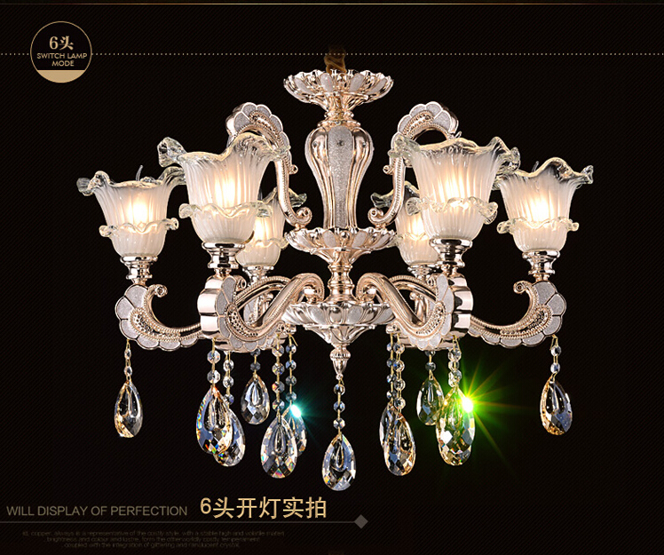 6l and 8l alloy crystal candle chandelier k9 lustres light fixture for dinning room bedroom foyer wedding deco lamp lighting