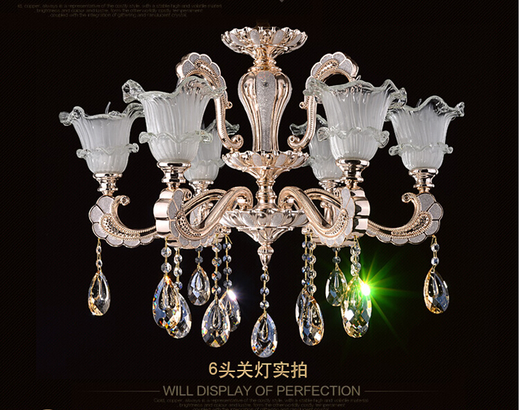 6l and 8l alloy crystal candle chandelier k9 lustres light fixture for dinning room bedroom foyer wedding deco lamp lighting