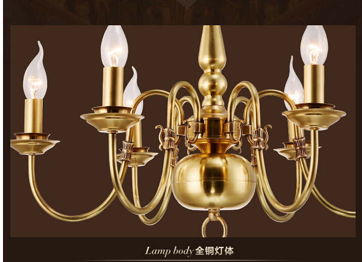 6l d560mm h400mm american modern brass chandelier copper chandelier light fixture guaranteed + !