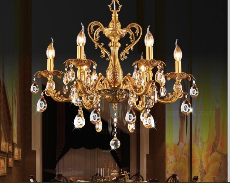 6l d620mm h580mm bronze finished brass crystal chandelier lighting luxurious brass crystal lamp lustre suspension light