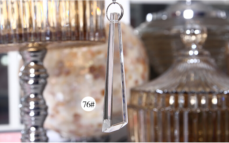 76mm crystal droplet 30pcs clear glass chandelier icicle crystal prisms pendant lamp parts