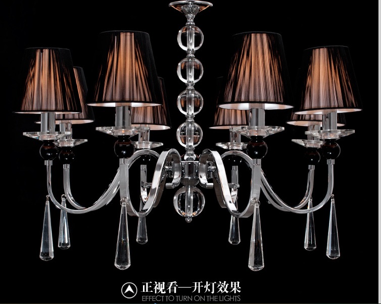 8 arms chrome european style chandelier 8l d750mm h530mm fashionable living room chandelier decoration lighting fixture