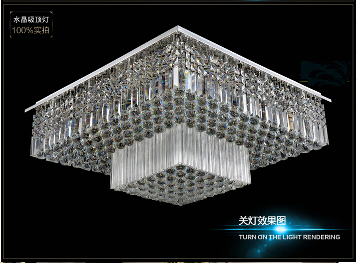 800*800mm modern led crystal ceiling lights for living room luminaria teto cristal ceiling lamp ac remote controller