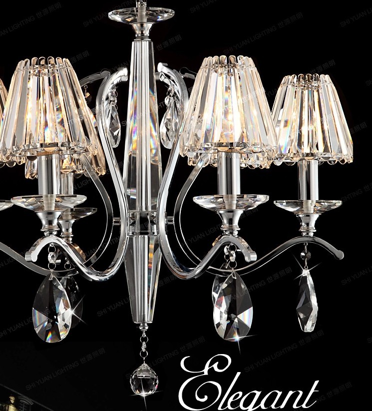 8bulbs european candle black crystal chandeliers ceiling living room modern e14 retail and whole