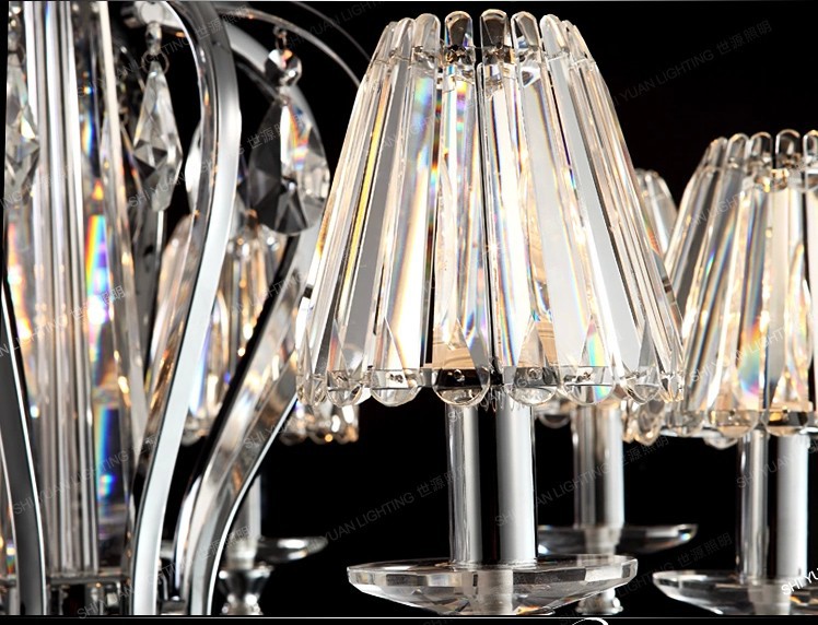 8bulbs european candle black crystal chandeliers ceiling living room modern e14 retail and whole