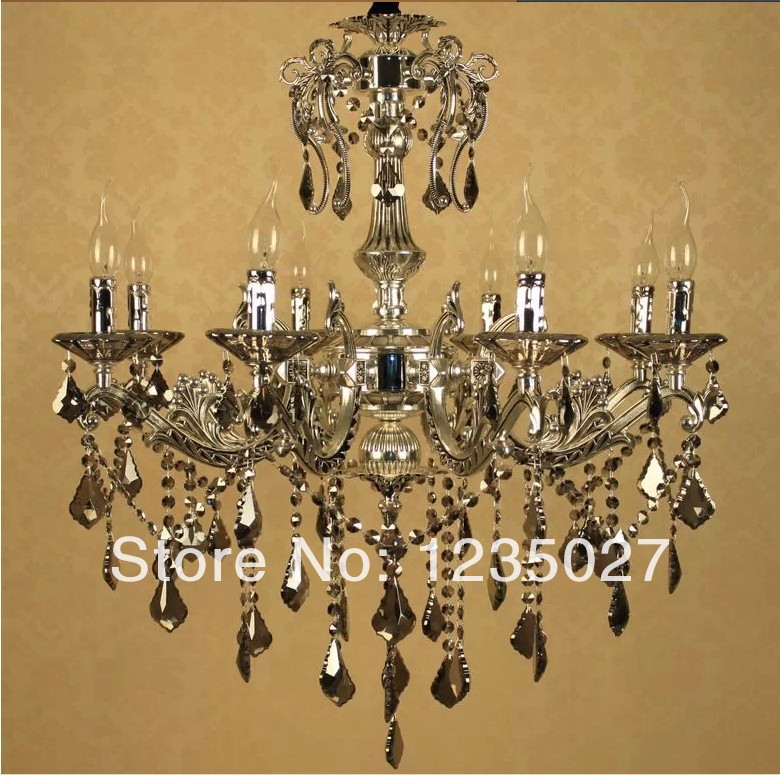 8lights gorgeous silver vintage crystal chandelier lamp fast sy4021/8l d820mm h800mm