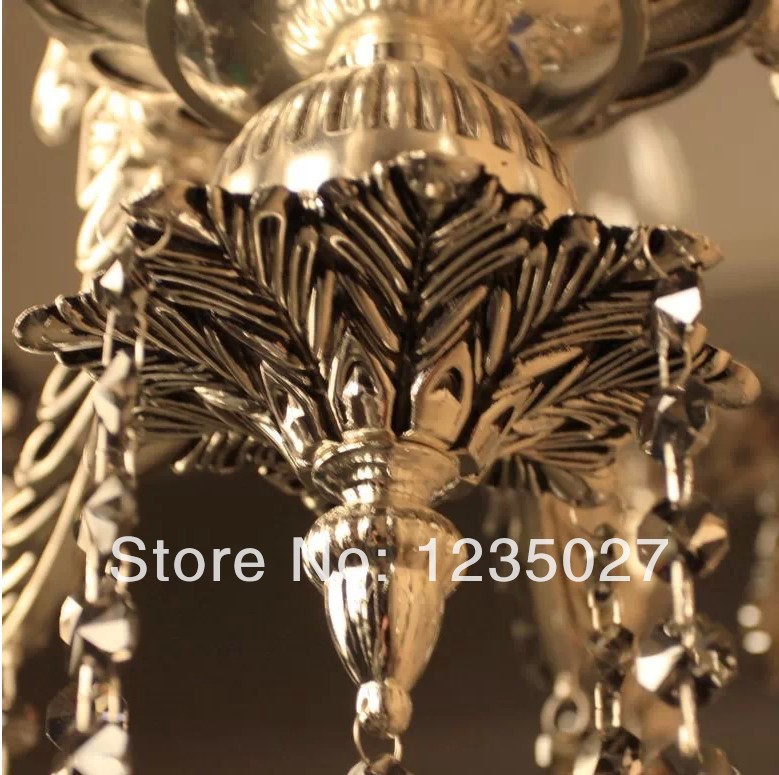 8lights gorgeous silver vintage crystal chandelier lamp fast sy4021/8l d820mm h800mm