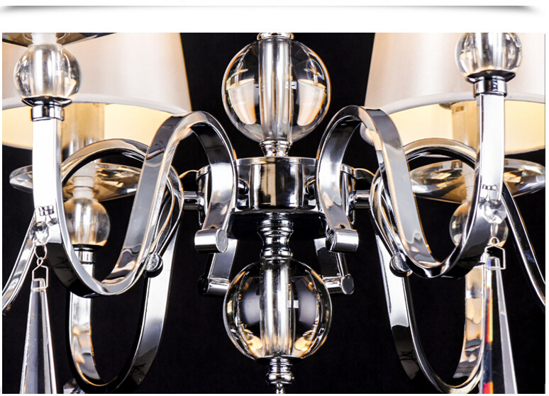 ac modern chandelier fabric crystal chandeliers 8arms e14 socket bedroom lamp chandelier lampada