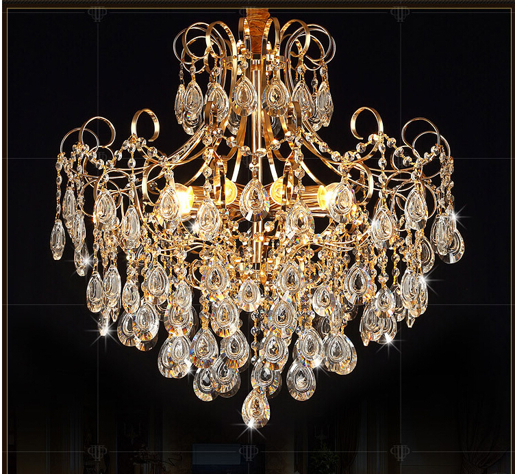 ac100-240v romantic golden chandelier pendant lamp pendant k9 golden crystal penadnt lamp guaranteed