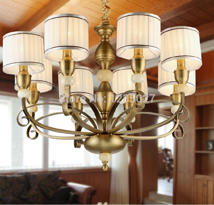 antique bronze chandelier lighting 8l crystal chandelier light living room chandelier light sy4202/8l d790mm h540mm