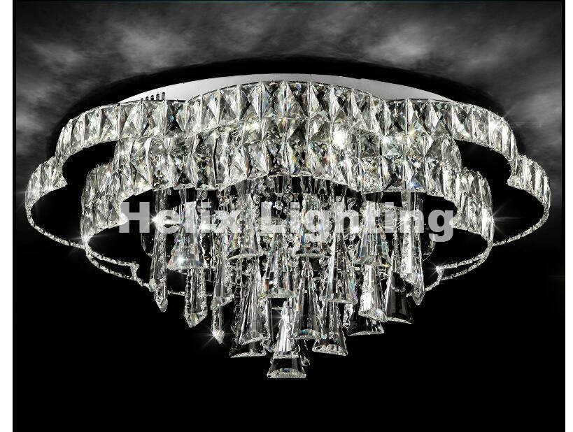 art decorative round style design d60cm d80cm led crystal ceiling lamp luster remote control ac crystal lighting