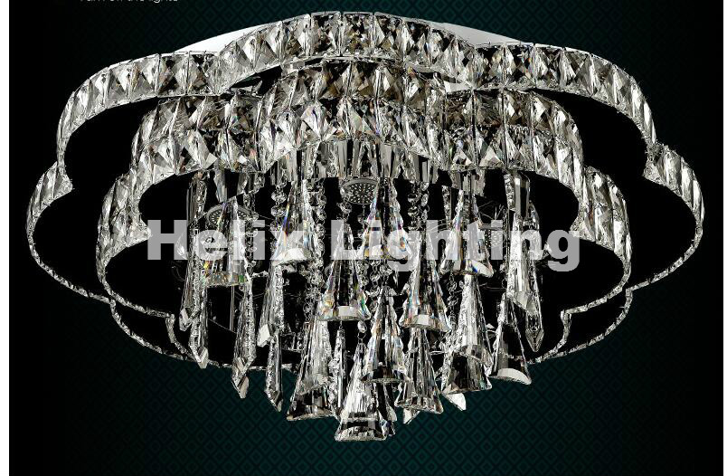 art decorative round style design d60cm d80cm led crystal ceiling lamp luster remote control ac crystal lighting