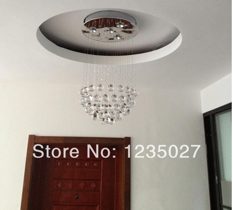 ball shape modern crystal chandelier ceiling lamp fixture global crystal pendant light for stairs, sy3059/3l