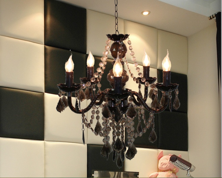 black tiffany pendant lamp, 3/5/9/12 heads lights, vintage acrylic crystals black chandelier pendant ac110v/220v