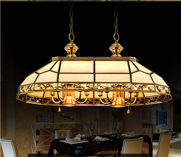 brass candle chandelier ac90-260v 10 arms lamps glass lampshade copper material chandelier living room chandelier