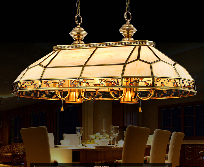 brass candle chandelier ac90-260v 10 arms lamps glass lampshade copper material chandelier living room chandelier