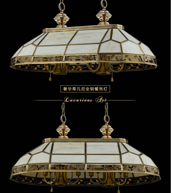 brass candle chandelier ac90-260v 10 arms lamps glass lampshade copper material chandelier living room chandelier