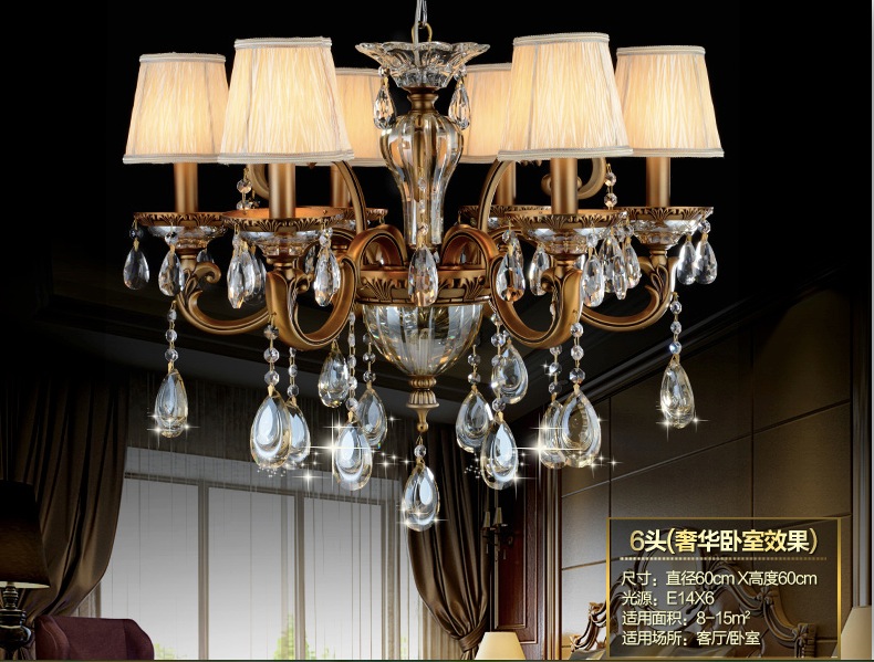 brass luxury crystal chandelier zinc alloy chandeliers for home el decoration chandelier ac guaranteed