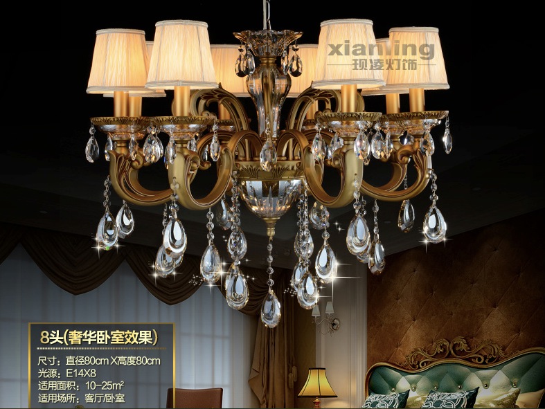 brass luxury crystal chandelier zinc alloy chandeliers for home el decoration chandelier ac guaranteed