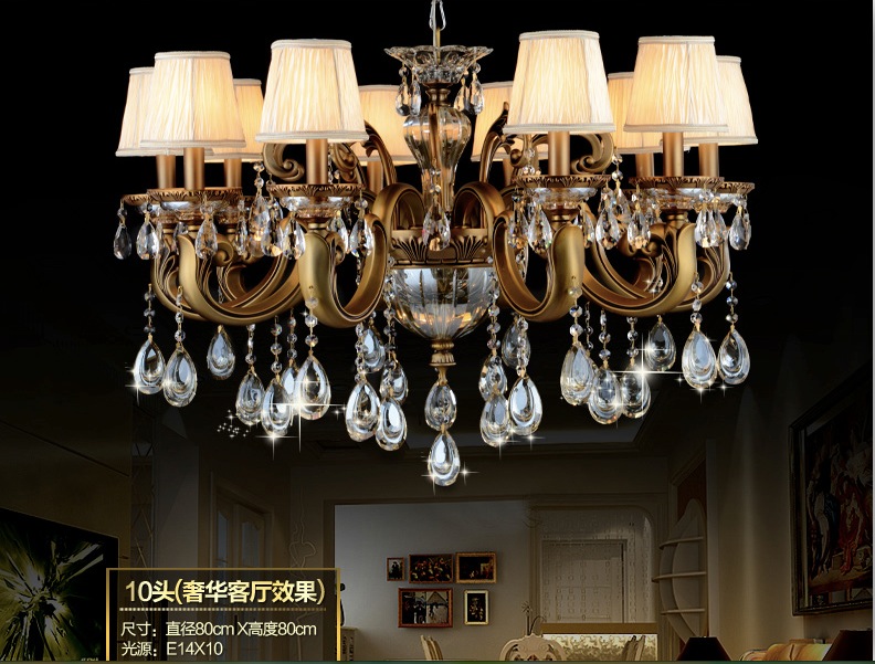 brass luxury crystal chandelier zinc alloy chandeliers for home el decoration chandelier ac guaranteed