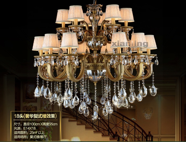 brass luxury crystal chandelier zinc alloy chandeliers for home el decoration chandelier ac guaranteed