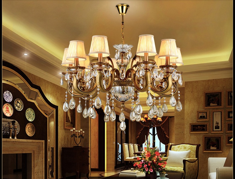 brass luxury crystal chandelier zinc alloy chandeliers for home el decoration chandelier ac guaranteed