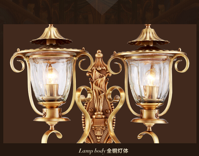 brass wall lamp home decoration loft style 2l crystal wall lamp vintage metal candle wall lamp bedroom light